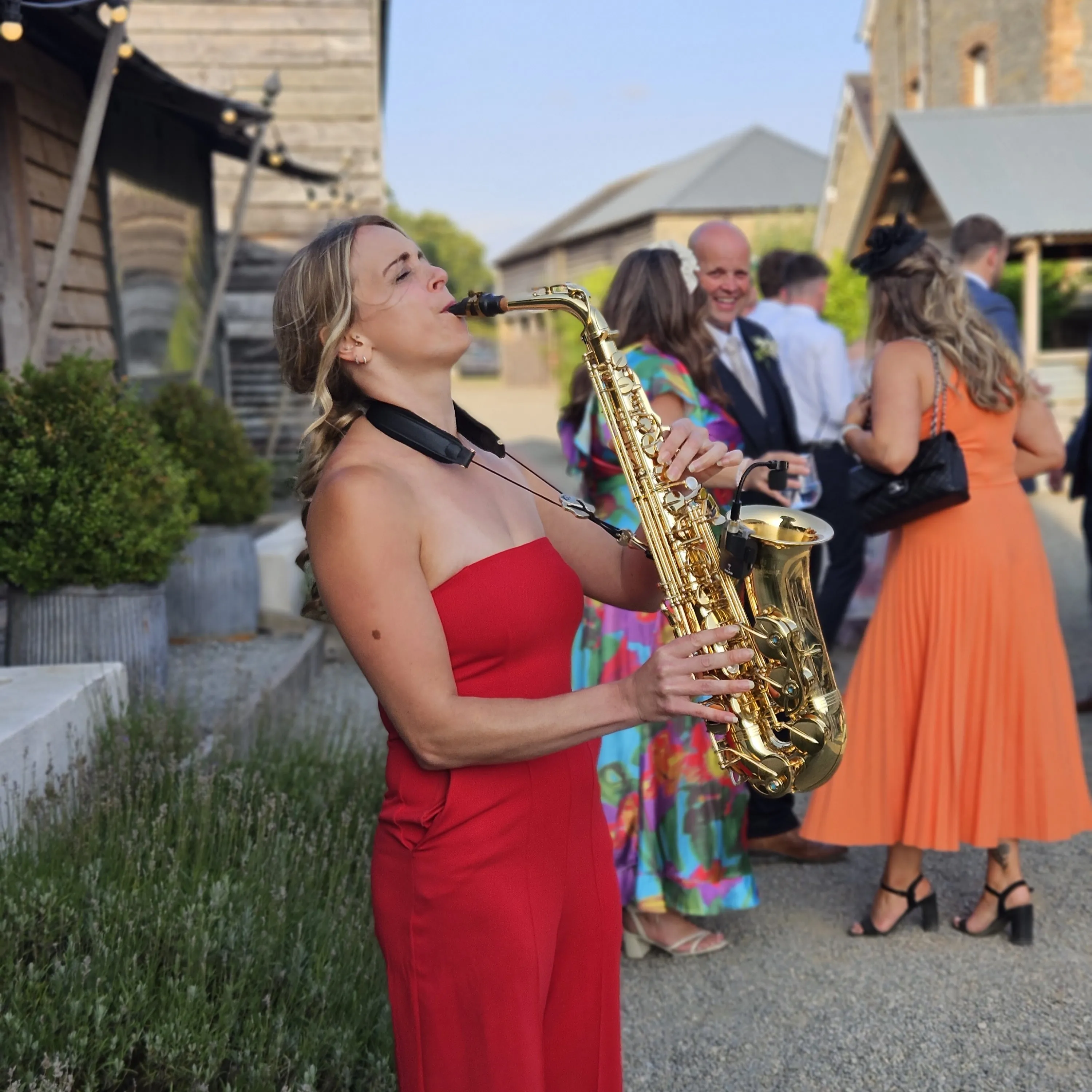 Alice Sax performing at an event