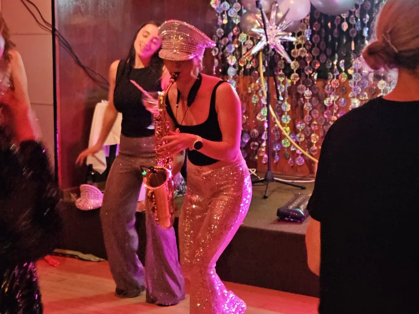 Alice Sax performing at an event