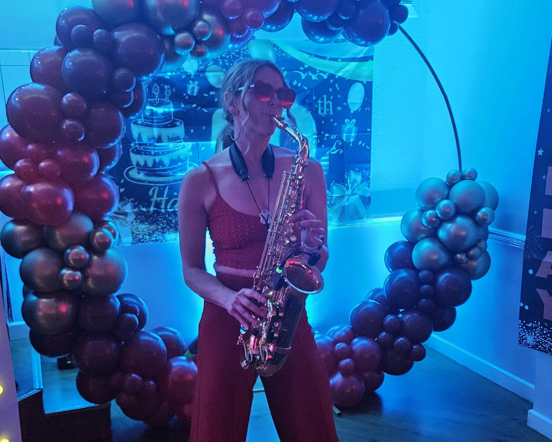 Alice Sax performing at an event