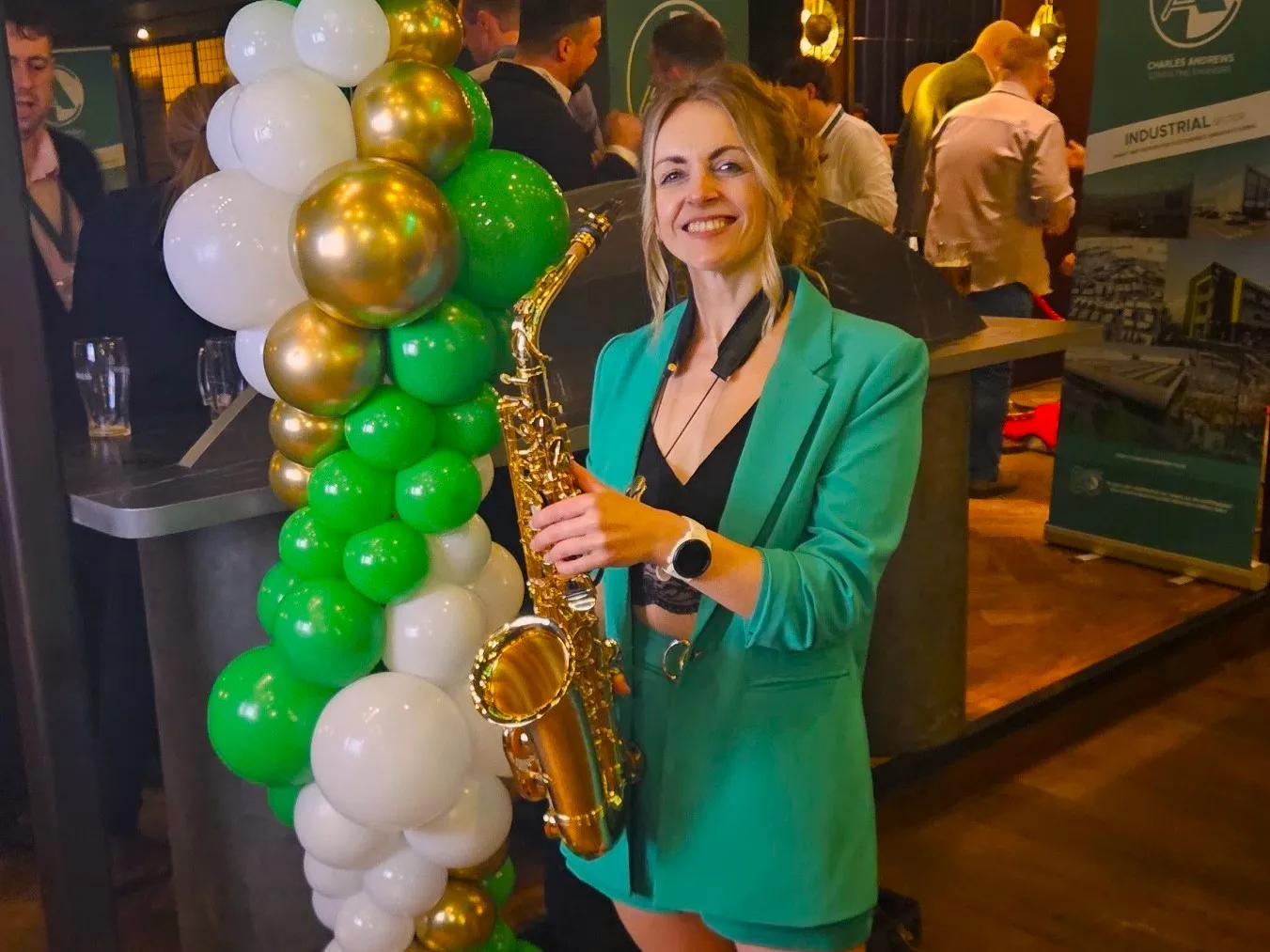 Alice Sax performing at an event
