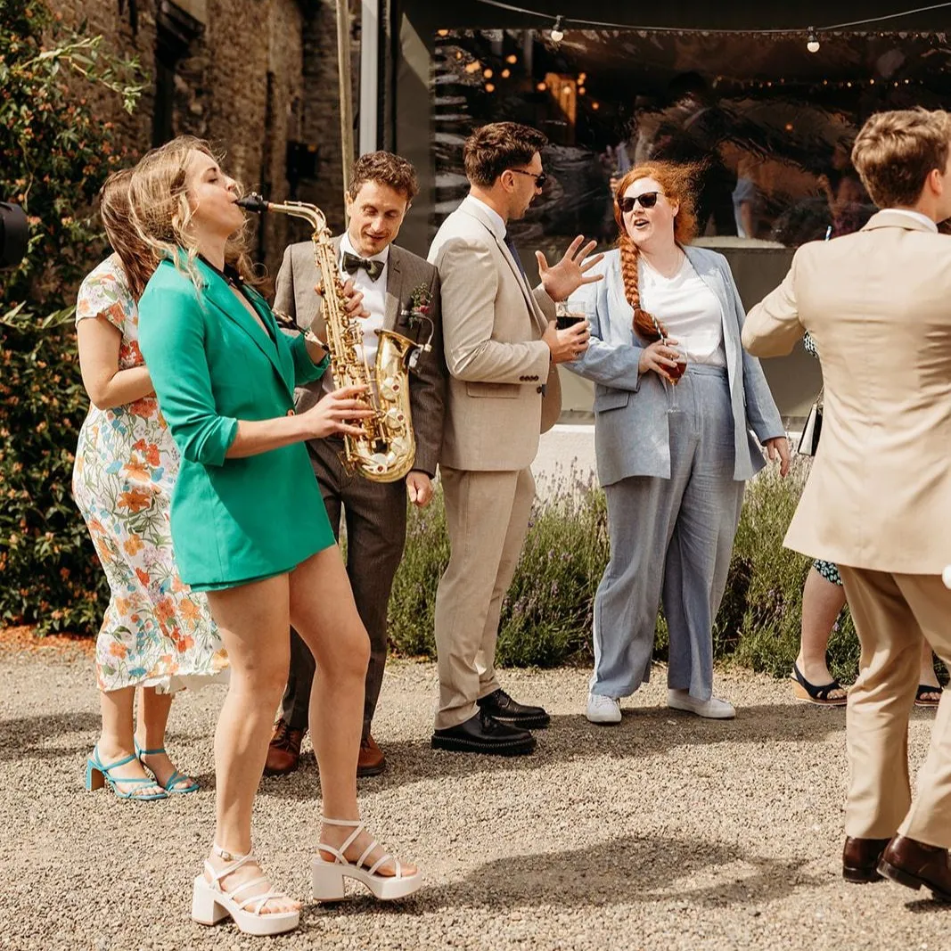 Alice Sax performing at an event