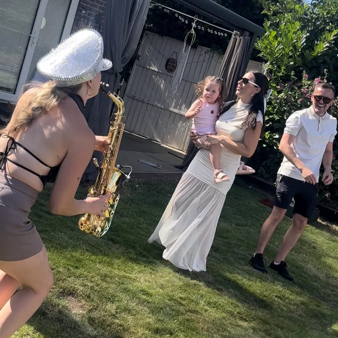 Alice Sax performing at an event