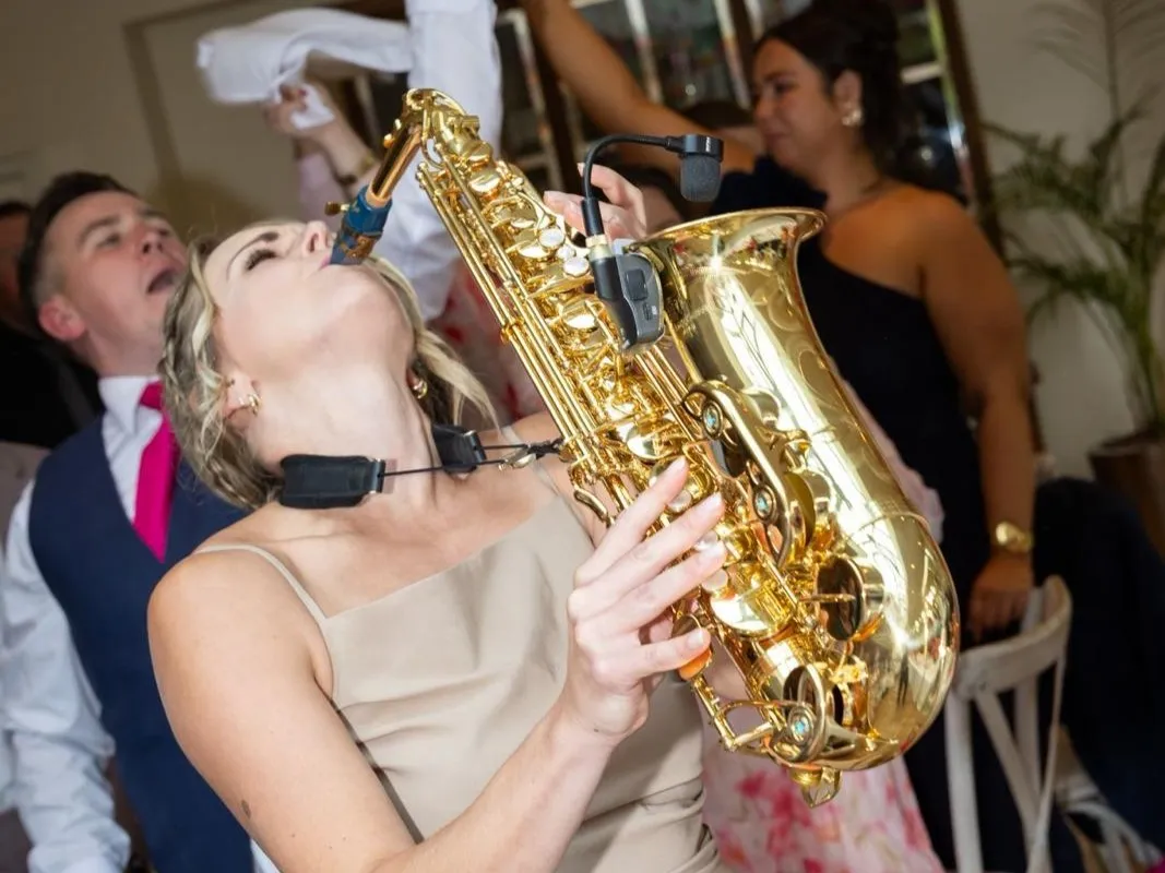 Alice Sax performing at an event
