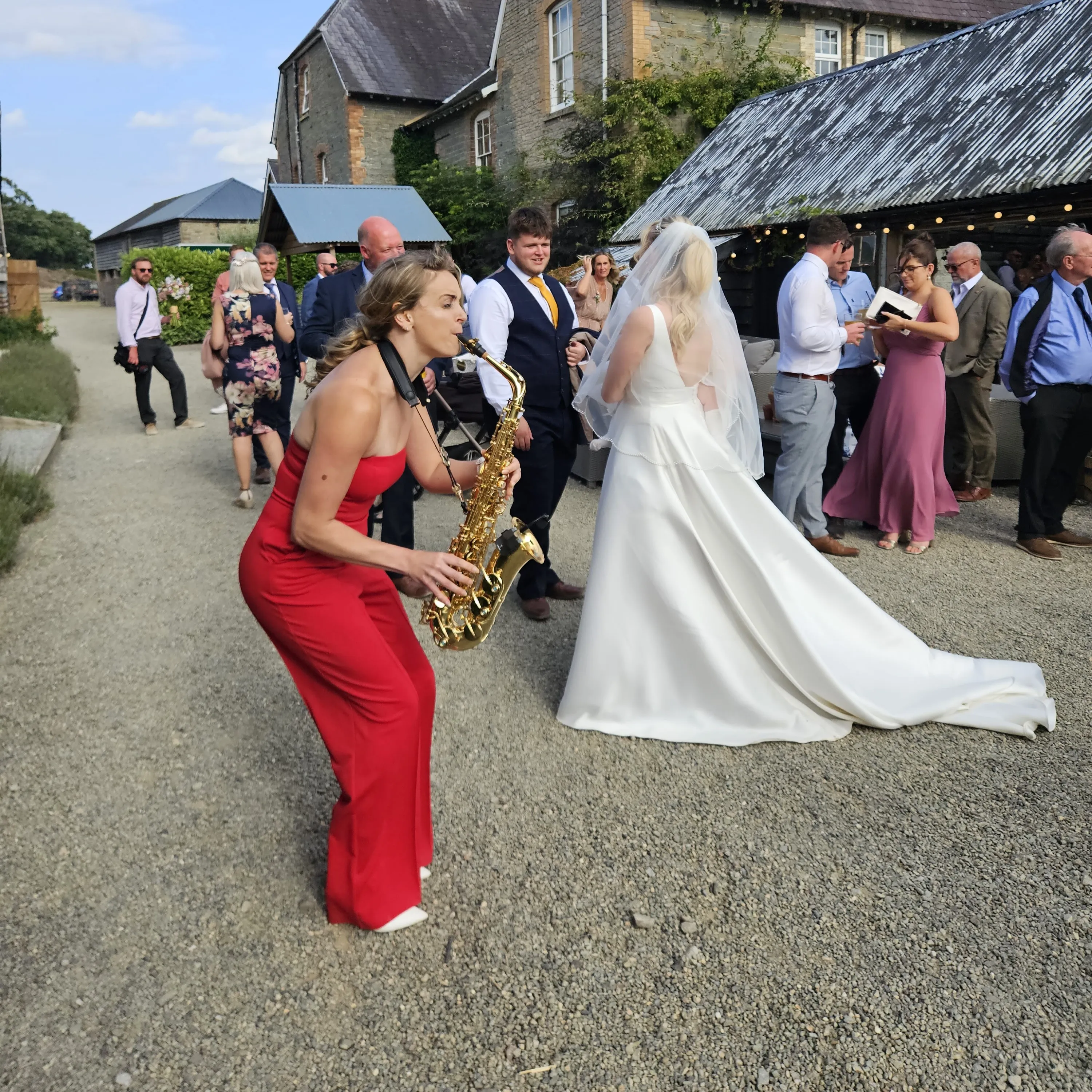 Alice Sax performing at an event